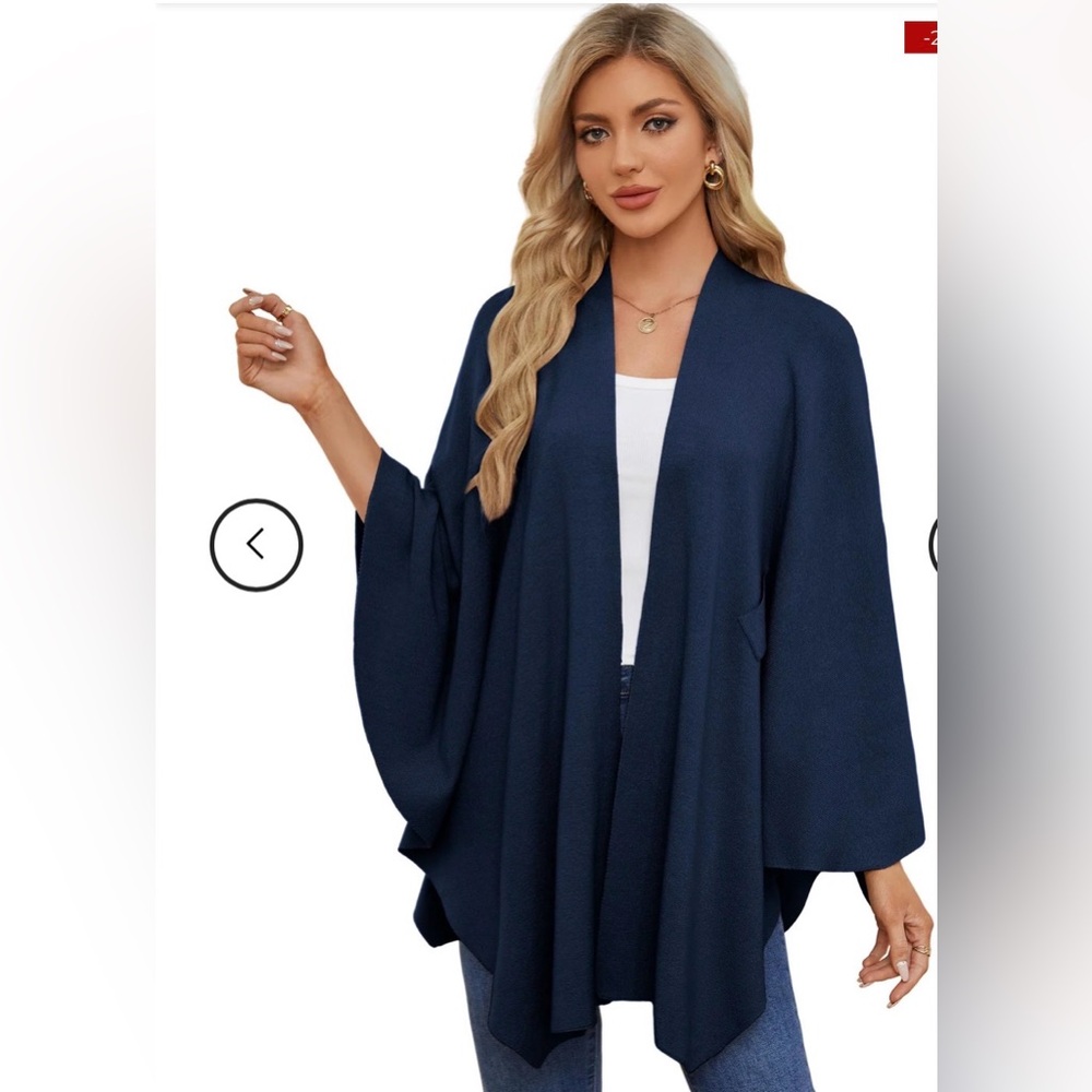 NWT PULI Women's Shawl Wrap Open Front Poncho Sweater for Spring Fall Winter